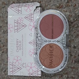 Pacifica cherry gold highlighter and blush palette